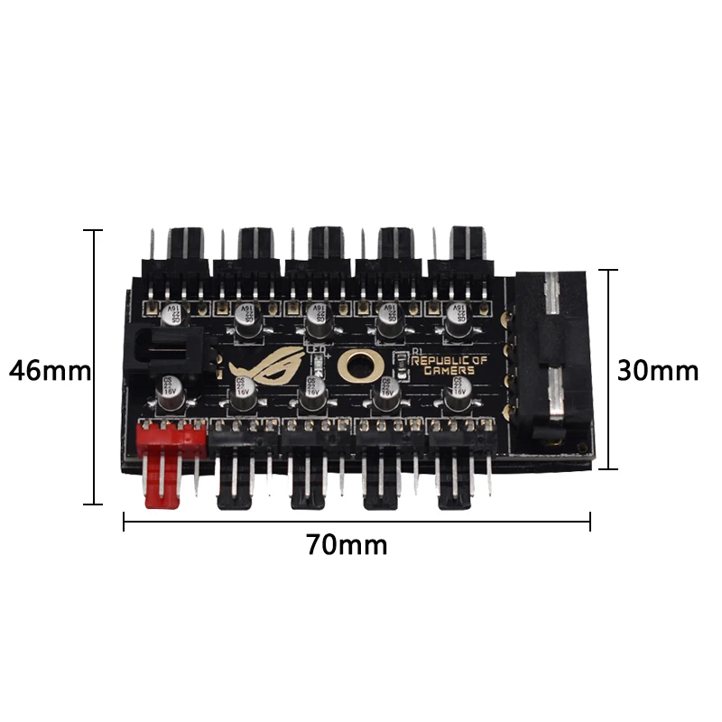 1 to 10 HUB SATA/4PIN PC CPU Chassis Cooling Fans HUB PWM Distributor Cooling Fans PWM Smart Temperature Controller Adapters