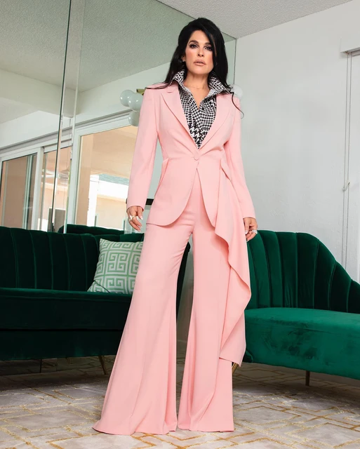 Tailleur Donna Elegante Invernale - Completo Due Pezzi Con Giacca E Pantaloni Per Ufficio E Cerimonie - Foto 2