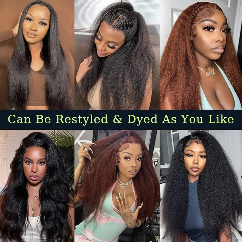 Kinky Straight 360 Lace Frontal Human Hair 360 Lace Closure Soft Brazilian Virgin Hair For Black Women Pre-Plucked Hairline