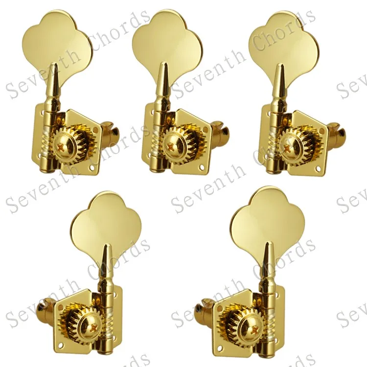 

Набор из 5 шт., золотые тюнеры для струн бас-гитары с 5 струнами, колышки, машинные головки-2L3R & 3L2R & 1L4R & 4L1R