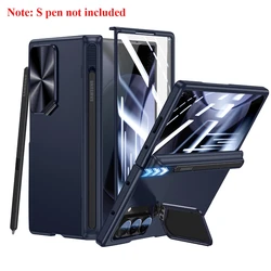 All-Inclusive Ultra-Thin Shockproof Case with Stand and Screen Protector for Samsung z Fold 6 (PC  blue pen Slot)