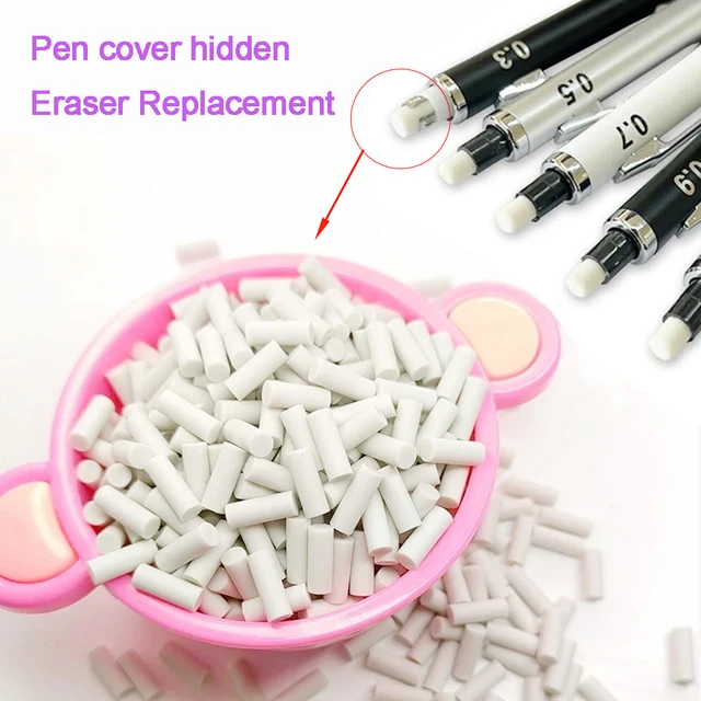 30/60pcs Mini Pencil Eraser Automatic Pencils Portable Replacement Tail Erasers School Drawing Supplies 1