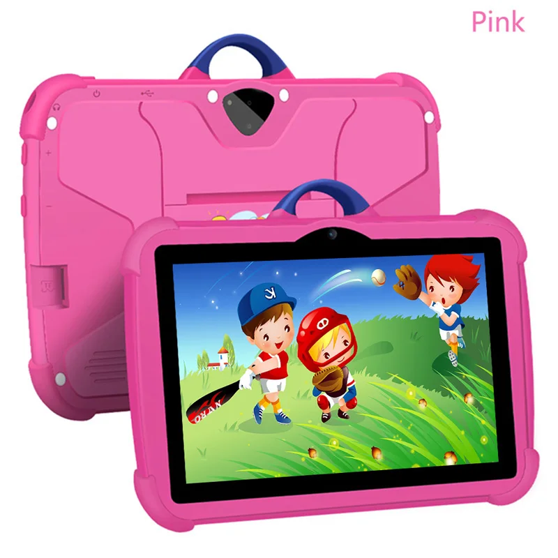 thumbnail image 1 of Nuevas tabletas de 7 pulgadas con dibujos animados para niños, juegos educativos de aprendizaje, tableta PC de cuatro núcleos, 4 GB de RAM, 64 GB de ROM, cámaras duales, regalos para niños, 1 of 5
