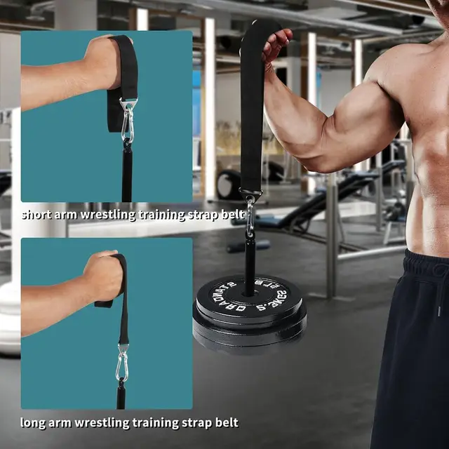 22cm Weight Loading Pin with Carabiner Heavy Duty Arm Wrestling Training Strap Belt Non-Slip Carbon Steel 3