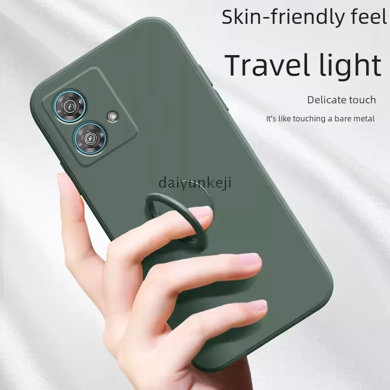 Sleek Silicone Phone Case with Ring Holder Attachment