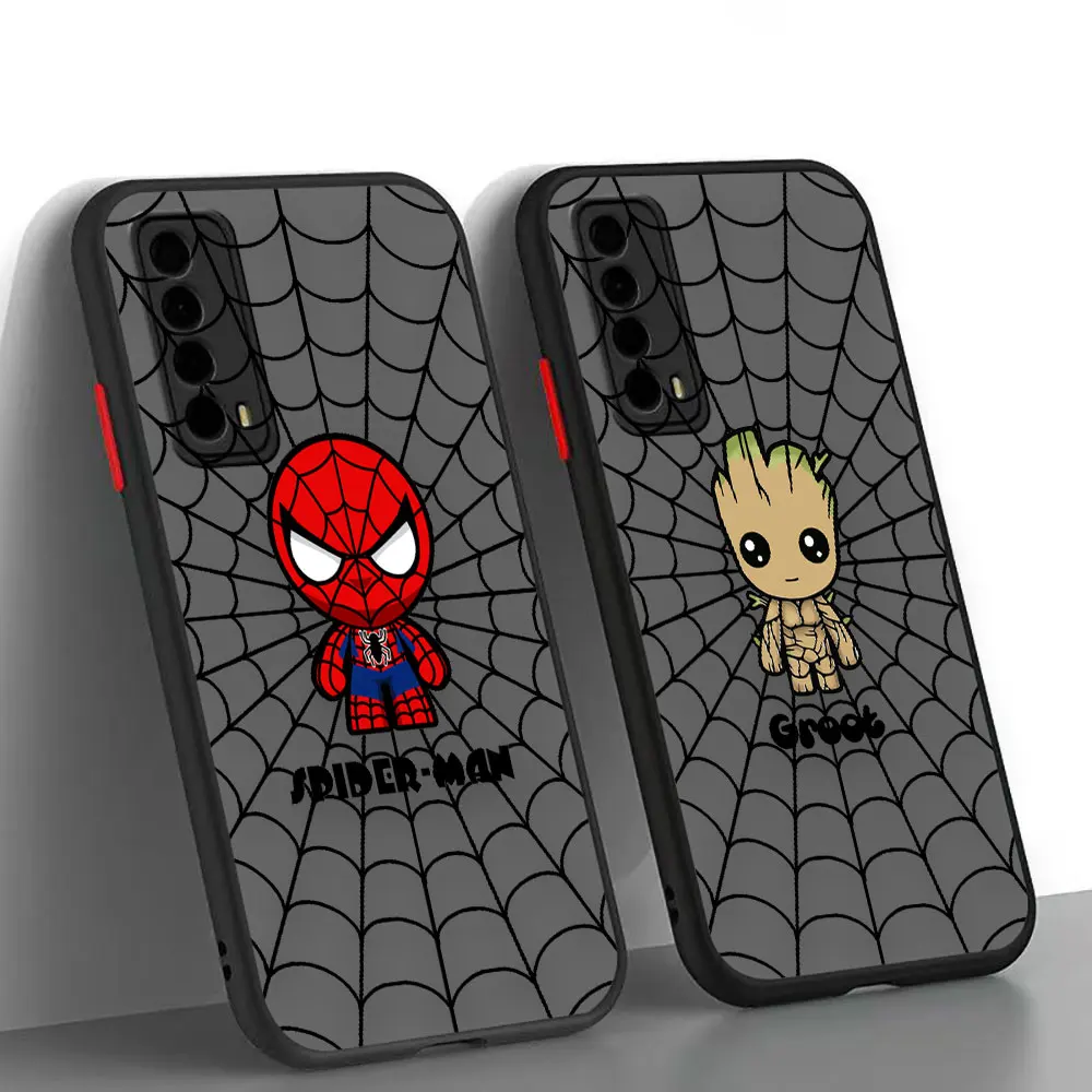 

Matte Case Funda For HUAWEI NOVA 4 5 5I 6 4G 5G 7 7I 8 8SE 10 P40 P50 MATE 40 PRO PLUS Clear Hard Case Para Marvel Heroes Spider