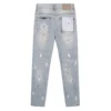 Autumn and winter Korean version of  men's clothing blue ripped micro-elastic jeans men's small feet and trousers 4