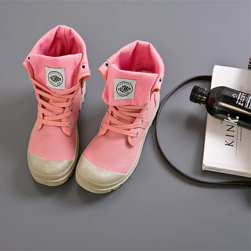 New Canvas Shoes Women Work Boots Palladium Style Fashion High-top Breathable Ankle Casual Shoes Female High Quality 35-41