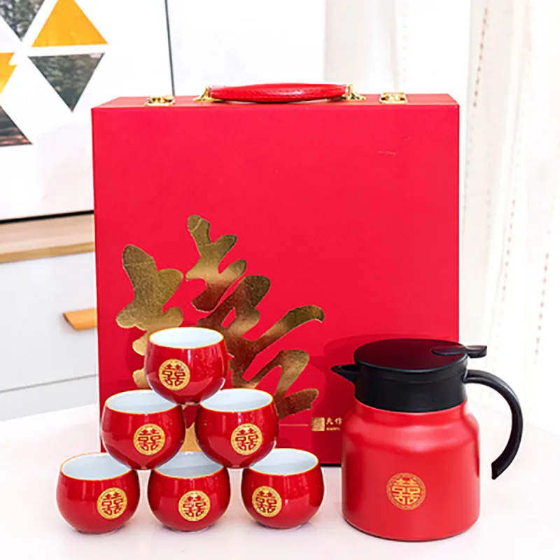 Stainless Steel Insulated Stew Pot, Tea Set, Wedding Dowry, High-End Gift for newlyweds, Household Wedding
