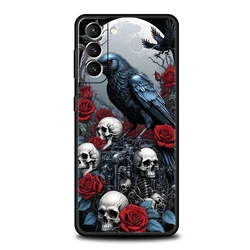 Raven Crow Skull Design Soft TPU Phone Case Cover - Samsung S20Plus (A1)
