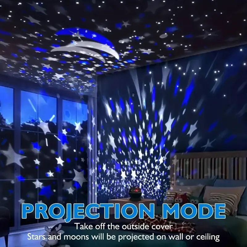 Starry sky lamp galaxy projector rotating LED night light planetarium children bedroom star night lights moon light kids gift