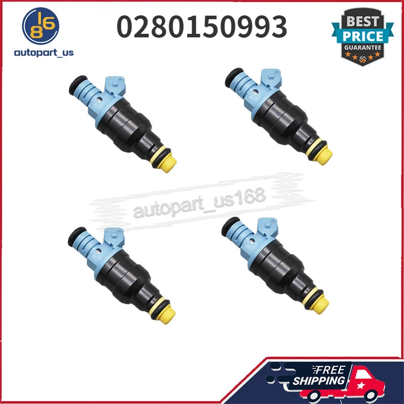

4Pcs Fuel Injectors 0280150993 For Fiesta Ka Courier 1.0/1.3L