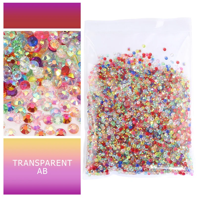 バルク卸売 2-6 ミリメートルゼリー AB 樹脂非ホットフィックスラインストーンフラットバックプラスチッククリスタルストラスグリッタービッグパッケージ石