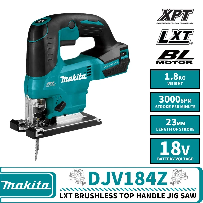

Original Makita DJV184Z Brushless Cordless Top Handle Jig Saw 18V LXT Lithium Saw Renovation Team Power Tools Wood