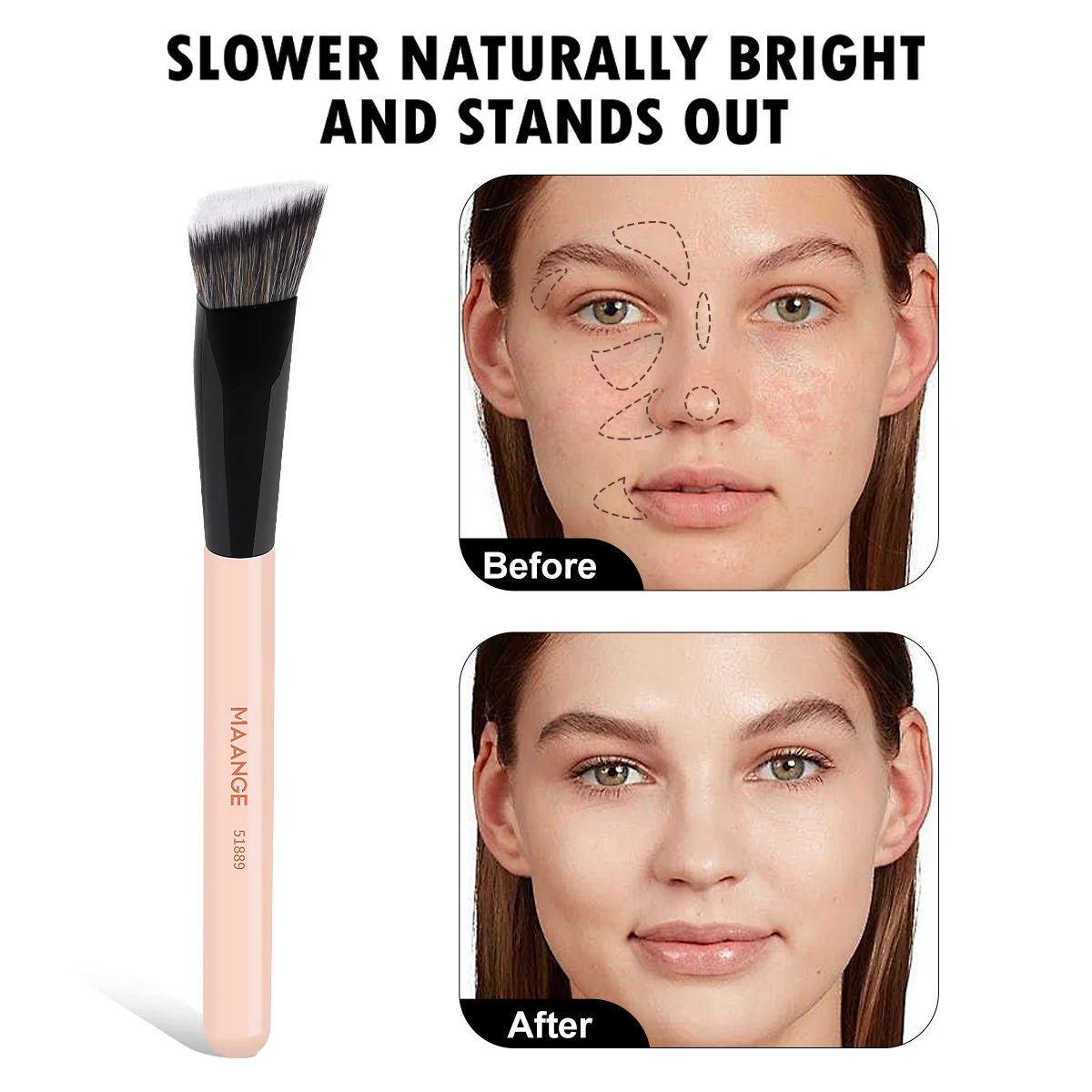 MAANGE 6pcs 메이크업 브러쉬 세트 더블 헤드 파운데이션 브러쉬 컨실러 브러쉬 블렌딩 아이 섀도우 브러쉬 세트 휴대용 미용 도구
