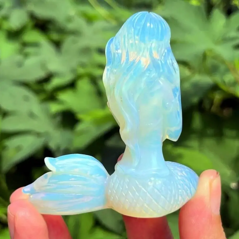 Gemstone Mermaid Figurine Crystal Statue - Image 2