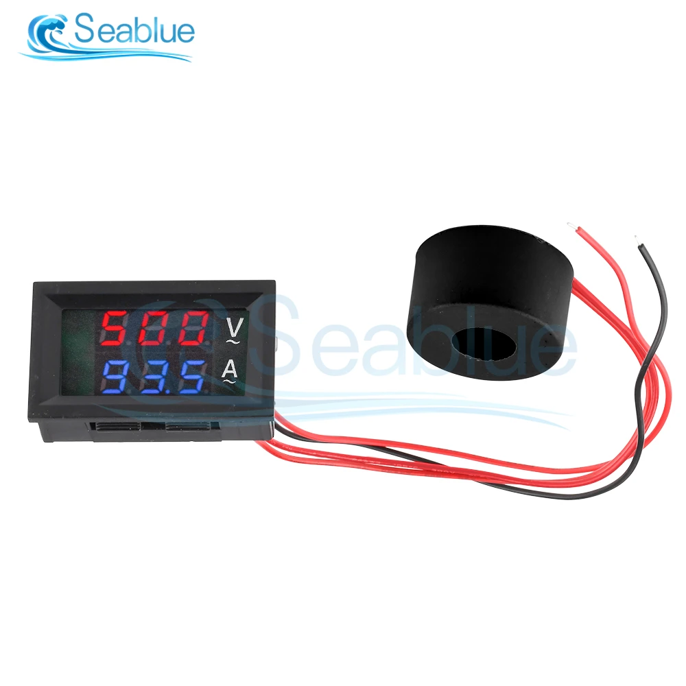 AC 50-500V Digital LCD Voltmeter Ammeter 10A 50A 110A 110V 220V Voltage Current Meter Tester Detector Current Transformer