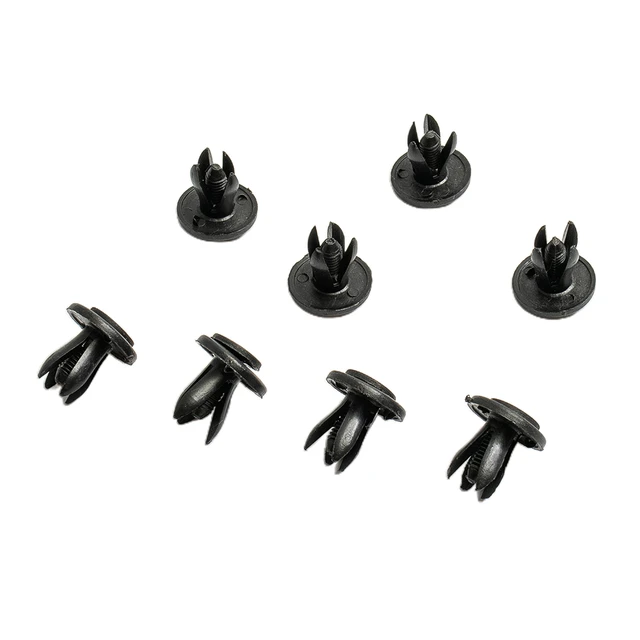 100Pcs 6mm Car Plastic Rivets Car Body Plastic Push Pin Rivet Fasteners  Black Fastener Fender Bumper Push Pin Clip