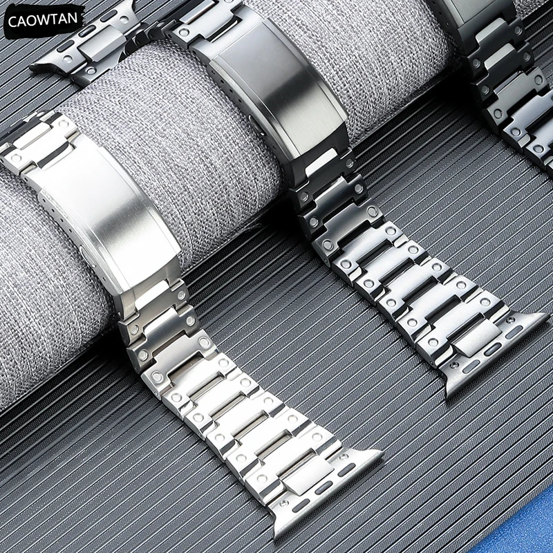 

Luxury Titanium Strap for Apple Watch Ultra 49mm 45mm 44mm 42mm 41mm 40 38mm Bracelet for IWatch Series 8 7 SE 6 5 4 3 WristBand