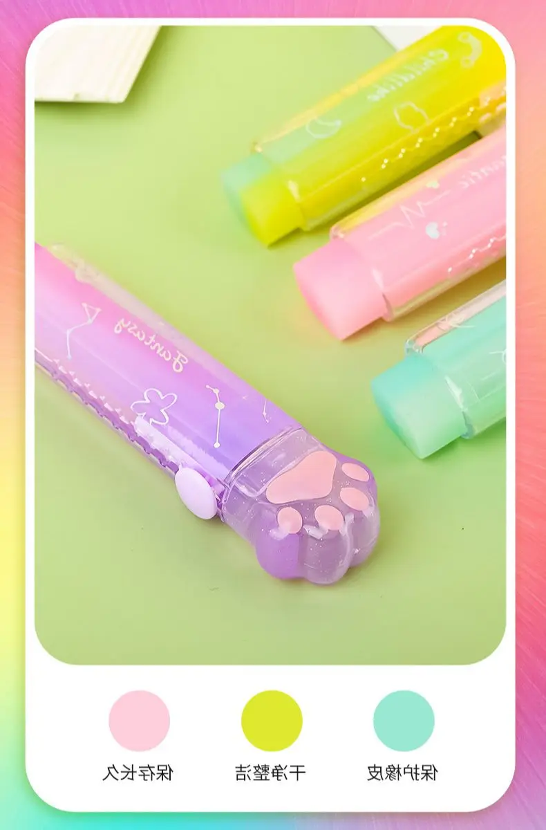 Gomma Kawaii Gomma portatile Pulita senza briciole Gatto Kawaii Cancelleria Materiale scolastico per bambini - immagine 6