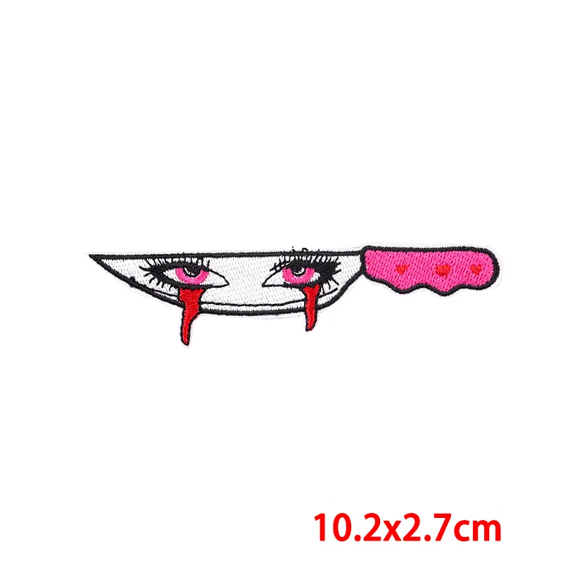 Description Picture 5 of itemKnives Embroidery Patch Iron/Sew On Patches On Clothes Fusible Patch Embroidered Patches Scary Decoration Applique