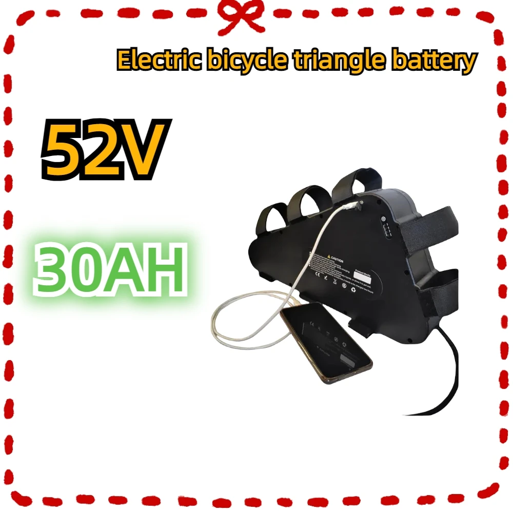 

Cell 52V 30AH 18650 Battery Ebike Battery Triangle Battery Huge Capacity 2000W Super Powerful Bafang Bicycle
