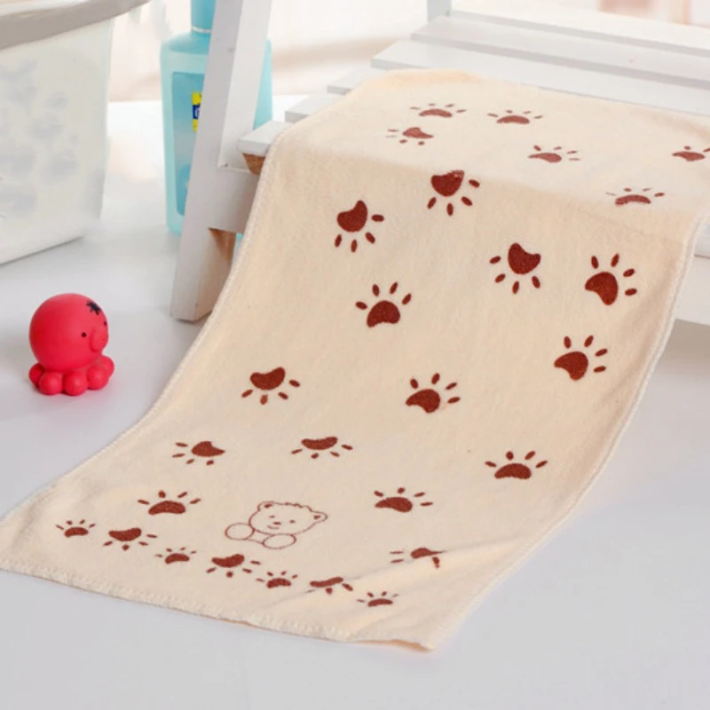 Cute Baby Cartoon Animal Heart Print Bath Towel Absorbent Drying Swimwear Cotton Towels