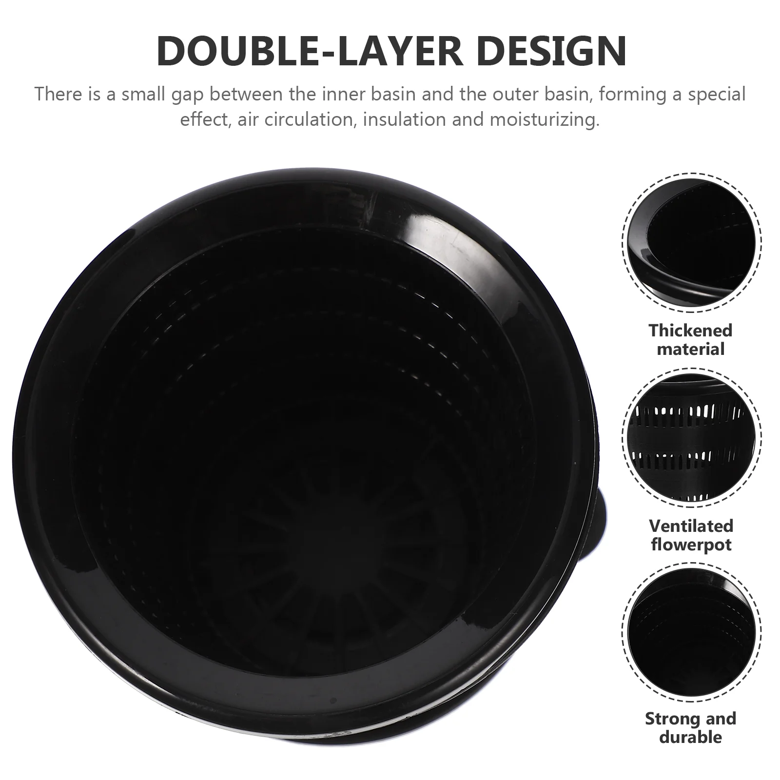 

1 Set of Outdoor Use Flower Pot Orchid Flower Planter With Tray Ventilated Pots Garden Planting Prop