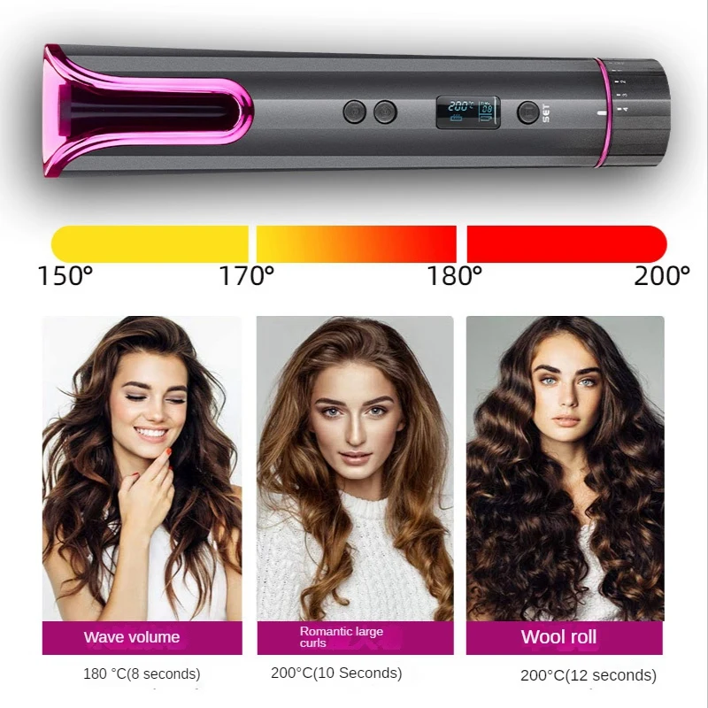 

Fast Automatic Hair Curler USB Charge Hair Curling Iron Curls Waves Hair Styling Tools Curly Rotating Styler Women