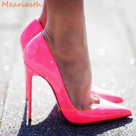 

New Spring Party Wedding Woman High Heels Genuine Leather Pointed Toe Mature Office Lady Elegant Shoes Women Pumps Big Size 44