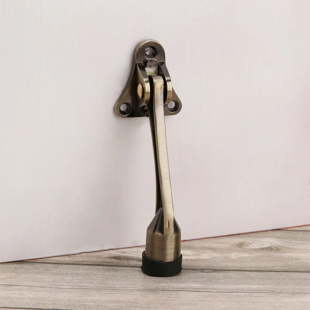 Kick Down Door Stopper Zinc Alloy Lever Door Holder Catcher Wall Floor Mounted