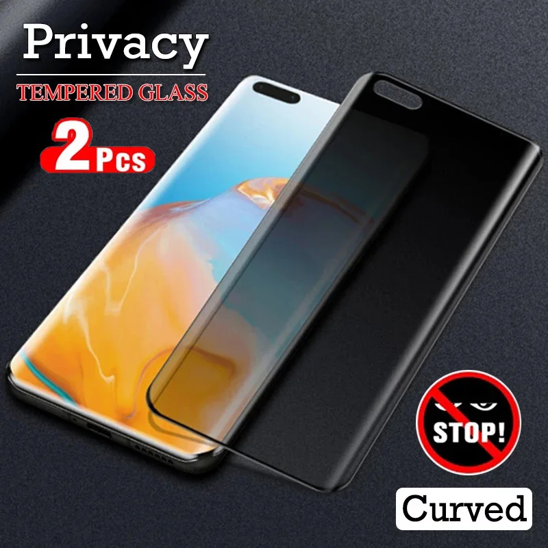 

2/4Pcs Curved Anti Spy Glass For For Huawei P30 P40 P50 Pro Mate 30 40 50 Pro Huawei Nova 7 8 9 10 11 Pro Privacy Glass