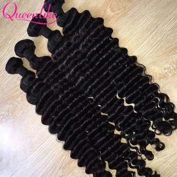 Fasci di capelli umani Queenlike a onda profonda 24 26 Fasci di capelli ricci profondi da 28 pollici Capelli umani al 100% per le donne Estensioni dei capelli grezzi brasiliani