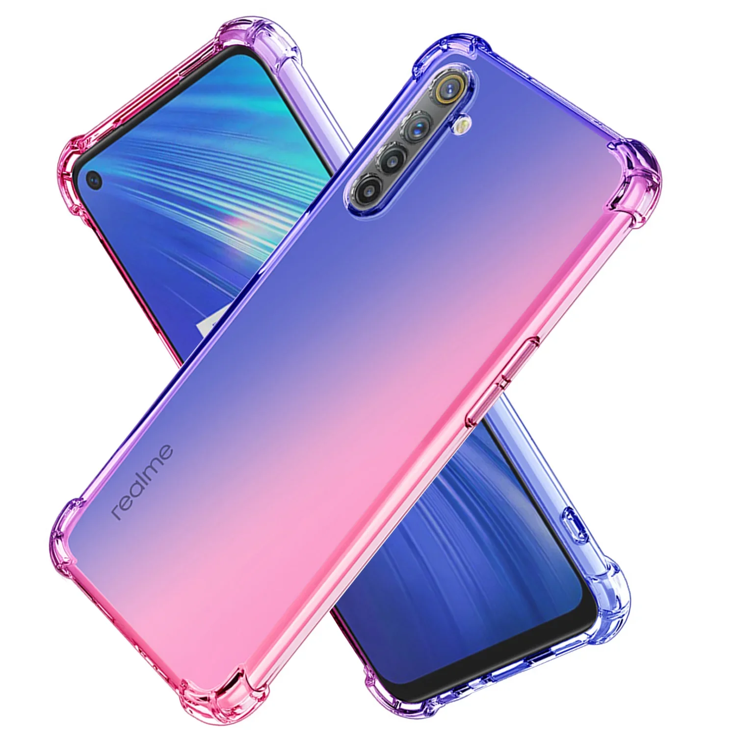 

Case for Realme 6 6s 6i 6 Pro Realme 5 5i 5s 5 Pro Cute Gradient Phone Case Slim Anti Scratch Flexible TPU Cover Protective