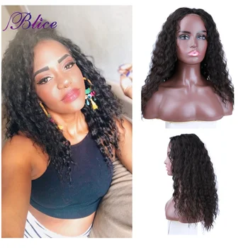 Blice parrucca sintetica in pizzo estensioni dei capelli ricci per le donne parrucche con chiusura bionda marrone nero parrucca lunga mista 30% capelli umani