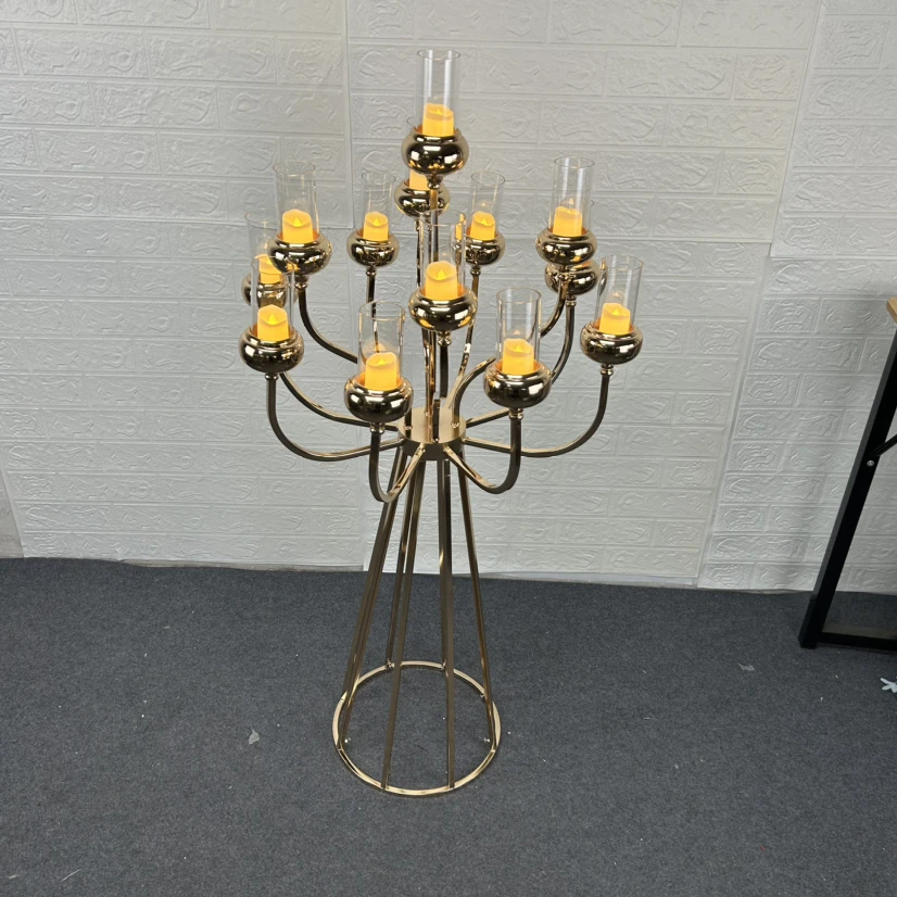 Metal Candelabra Luxury Candle Holders Stands Wedding Table
