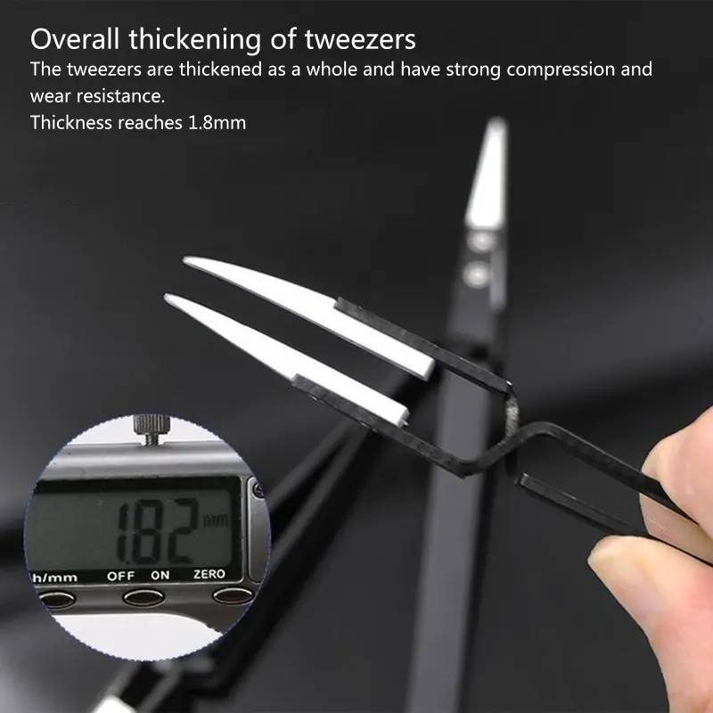 3 Pcs Stainless Steel Ceramic Tweezers Reverse Tweezers for Electronic Equipment Drop Shipping image 3