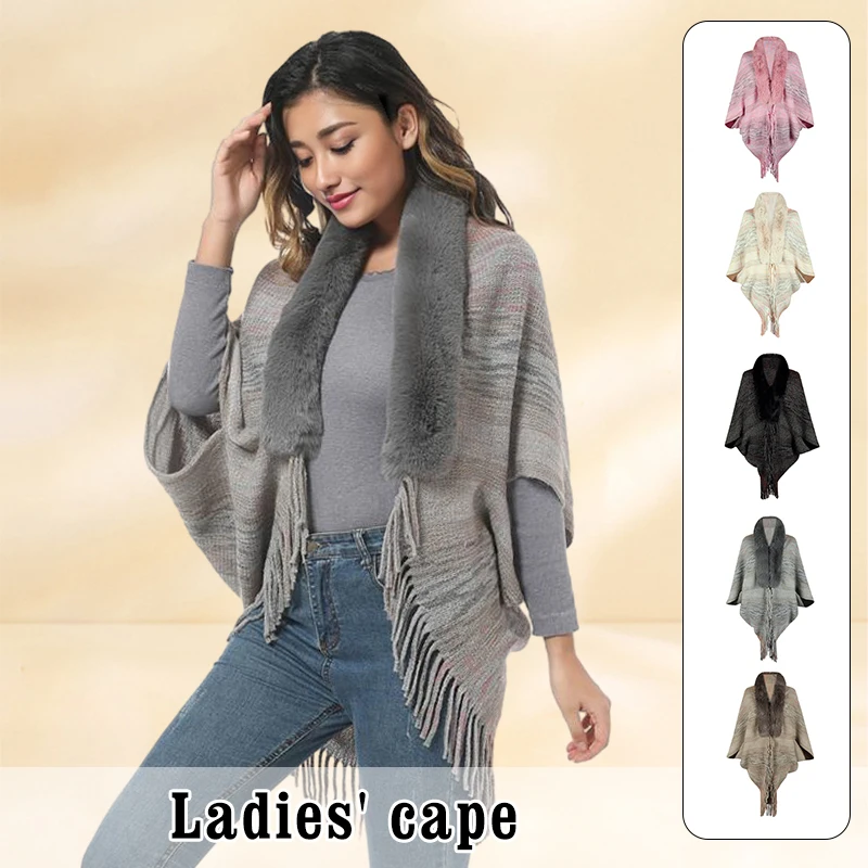 Chic Banquet Shawl Cardigan Keep Warm Long Sleeve Lady Batwing Women Spring Fall Knit Shawl women spring autumn cashmere like knit wrap lady ethnic tassels cardigan fall winter loose shawl woolen yarn keep warm scarf new