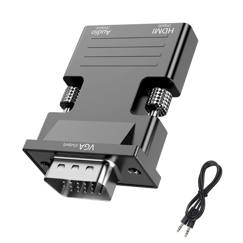 

HDMI-совместимый преобразователь в VGA с 3,5 мм для ПК, ноутбука, ТВ-монитора, проектора