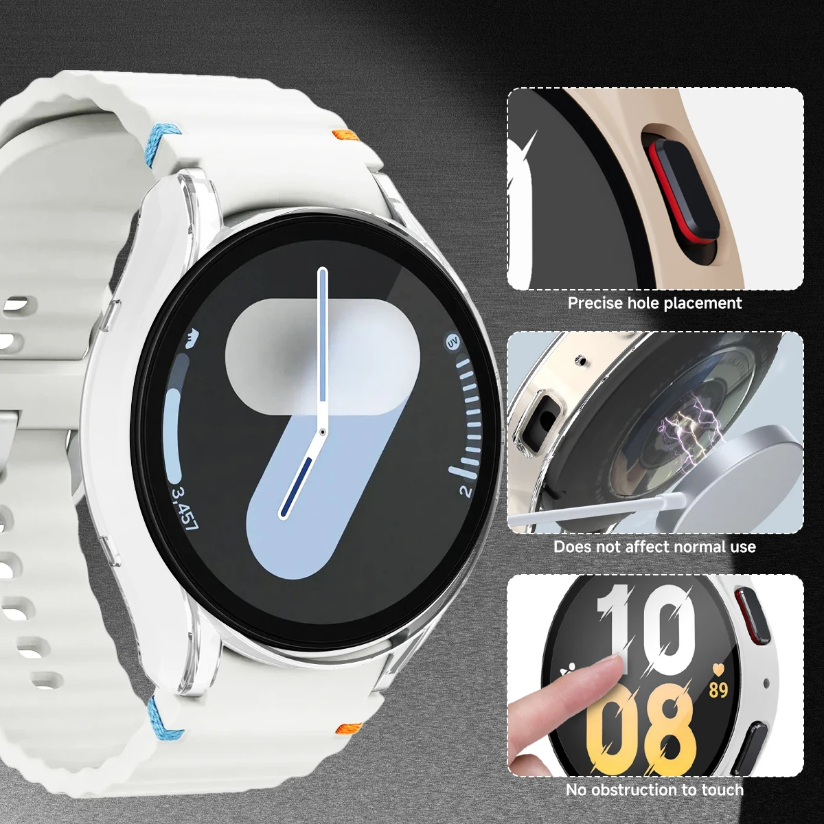 Watch Screen Protector Case Tempered Glass + Case for Samsung Galaxy Watch 7 44mm 40mm 6 7FE 40 44mm