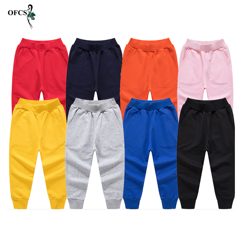 2-12 T Cotton Children Pants Boy Girl Casual Sport Pants Kids Trousers Toddler Sweatpants Dropshipping Solid Elastic Waist Pants