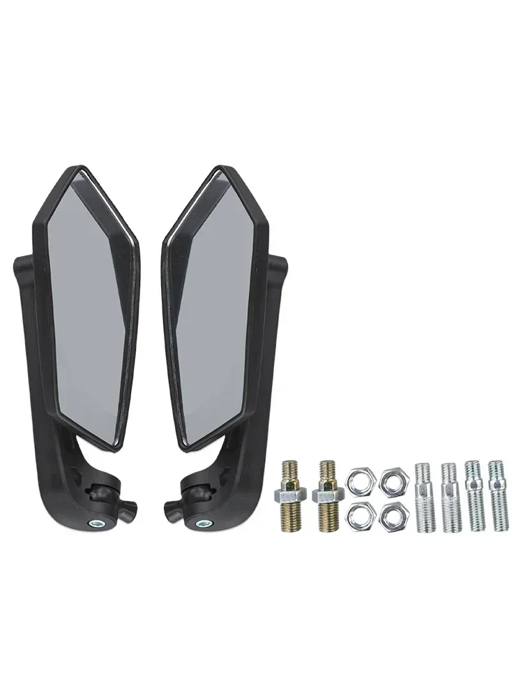 1set Motorcycle Side Mirrors Rearview Mirror Scooter Adjustable Rotating Mirrors Black Replacement Motorcycle Accessories