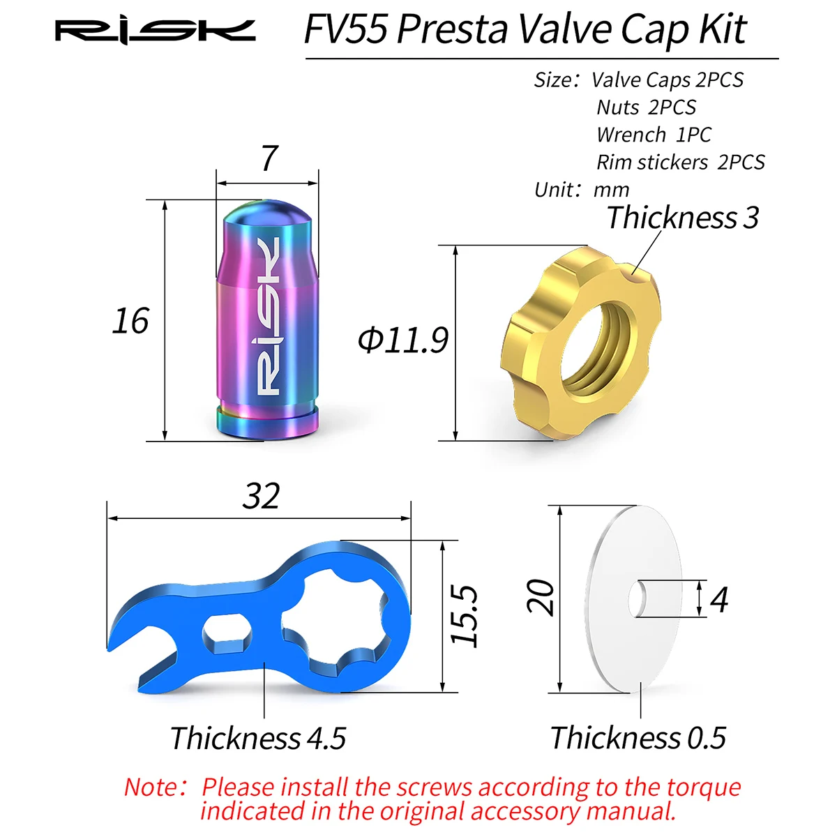Titanium Waterproof Dustproof Valve Cover with Cap Removal Tool - Bicycle Cycling Accessories