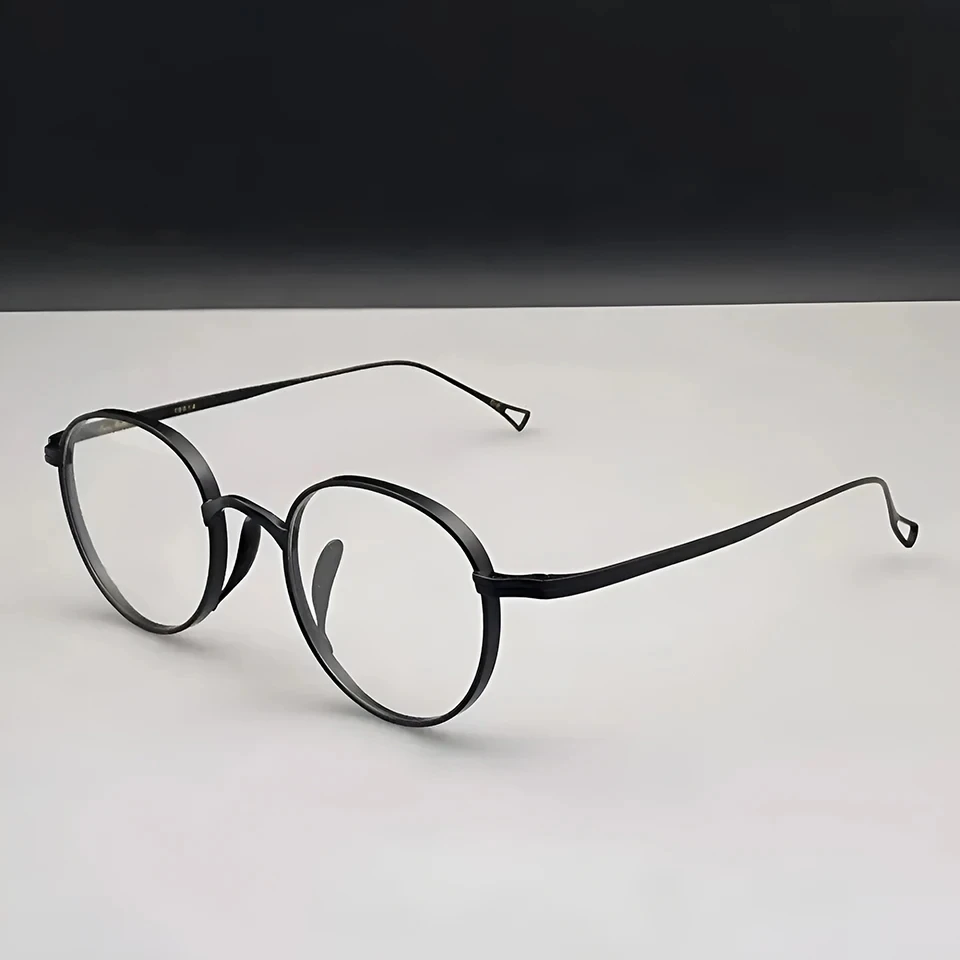 

Pure Titanium Eyeglasses Frame For Men Oval Optical Prescription Eyeglasses Frame With High Myopia Retro Prescription Reading Fr