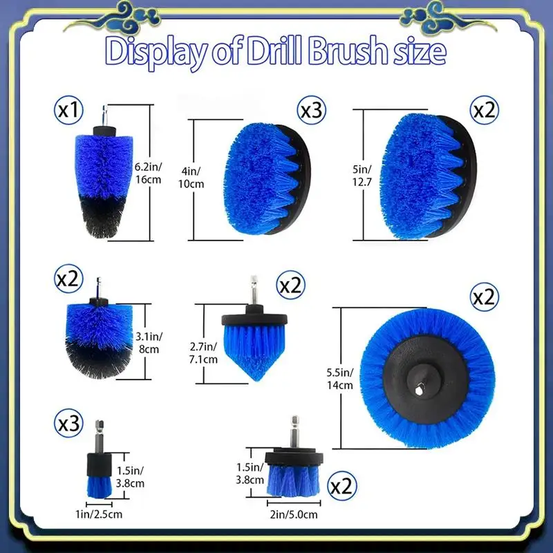 Drill Brush Attachment Set Replacement Accessories 27-Piece Electric Scrubber Cleaning Kit For Tub, Extension Attachment 6