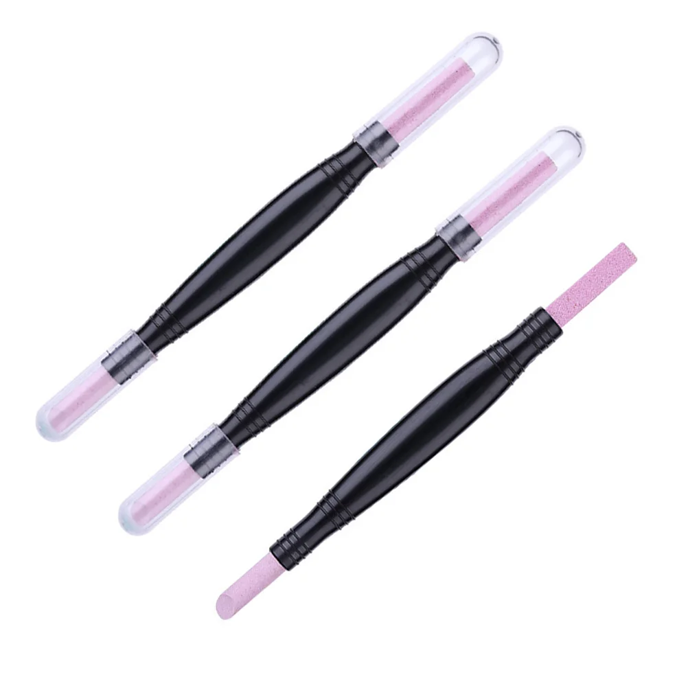 3Pcs Nail Scrub Sticks Cuticle Stick Pen Lightweight Shaping Natural False Nails Salon Use Nail Files er Sanding Board