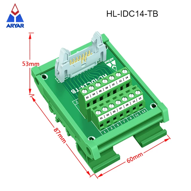 Modulo Interfaccia D-Sub DB9 Maschio/Femmina Per Guida DIN - Scheda Breakout Per Connettori