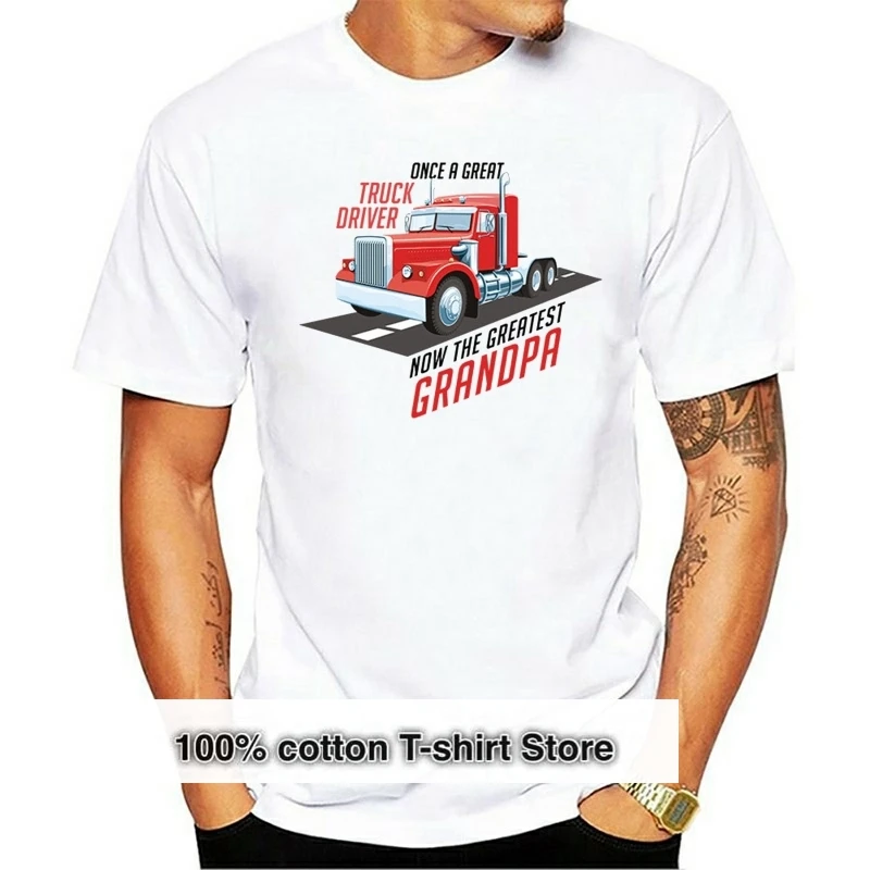 T-Shirt In Cotone Moda 2019 Una Volta Un Grande Camionista T-Shirt Più Grande Grandad Tshirt Regalo Donna Uomo