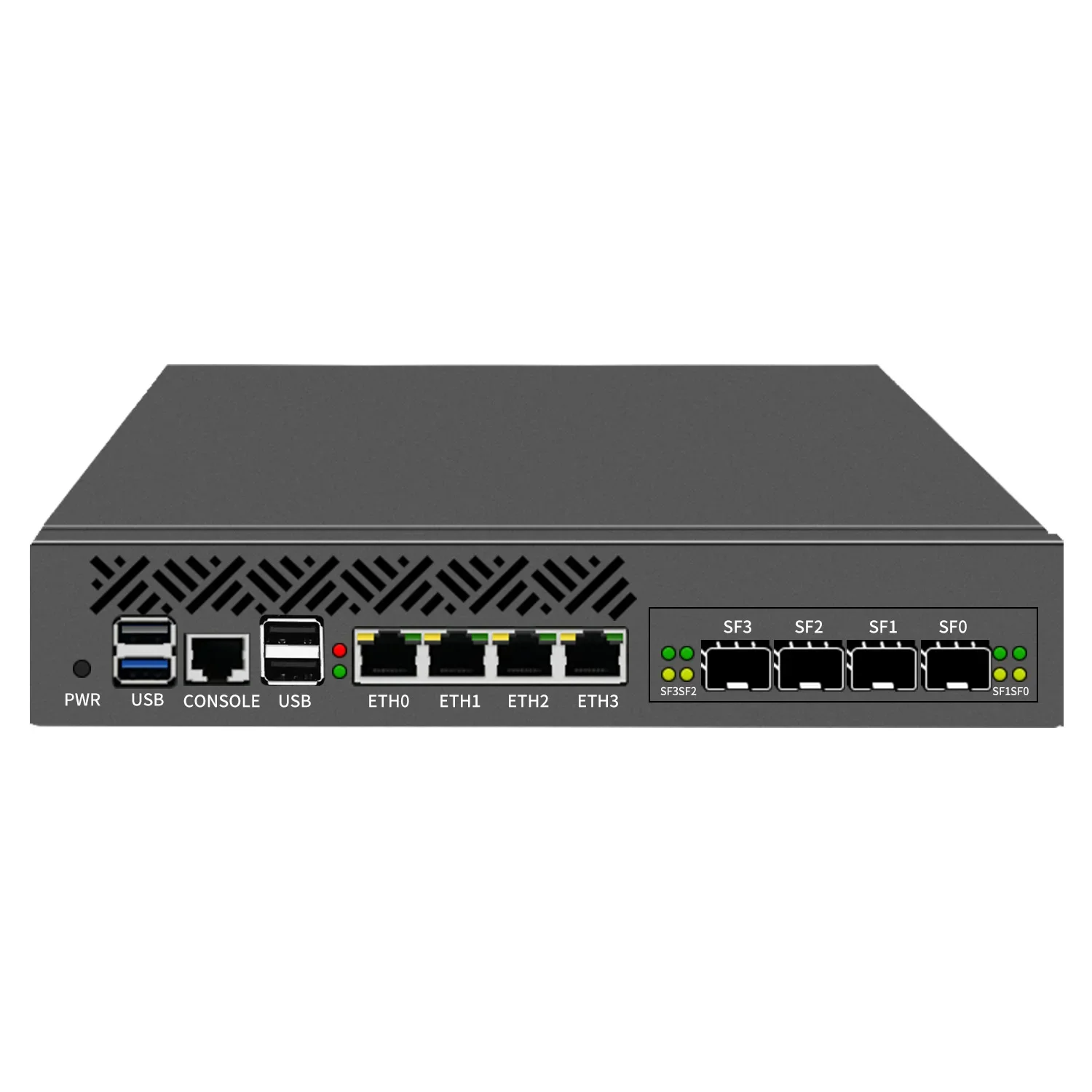 1U Cabinet Firewall Appliance 10Gbe, OPNsense, VPN, Network Rackmount, Intel Alder Lake N100, 4*/2*10G SFP+4*i226-V 2.5G LANs 3