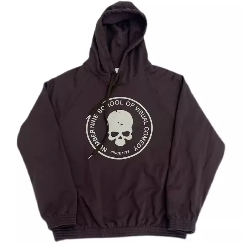 

2024 Number Nine Autumn/Winter Skeleton Hole Destruction Worn hoodies Antique hoodies WY918